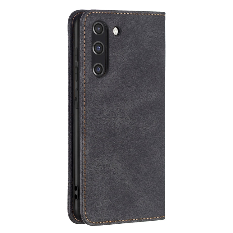 For Samsung Galaxy S21 FE 5G Magnetic RFID Blocking Anti-Theft Leather Case with Holder & Card Slots & Wallet