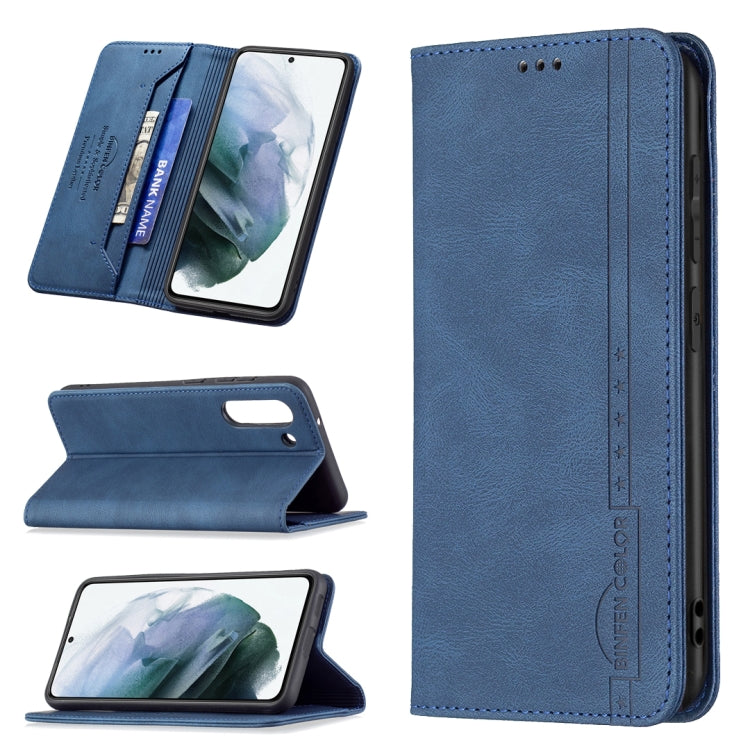 For Samsung Galaxy S21 FE 5G Magnetic RFID Blocking Anti-Theft Leather Case with Holder & Card Slots & Wallet