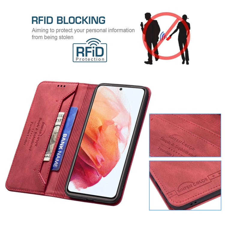 For Samsung Galaxy S21 5G Magnetic RFID Blocking Anti-Theft Leather Case with Holder & Card Slots & Wallet