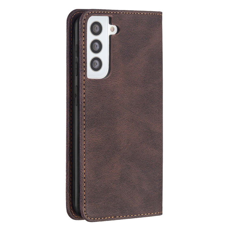 For Samsung Galaxy S21 5G Magnetic RFID Blocking Anti-Theft Leather Case with Holder & Card Slots & Wallet