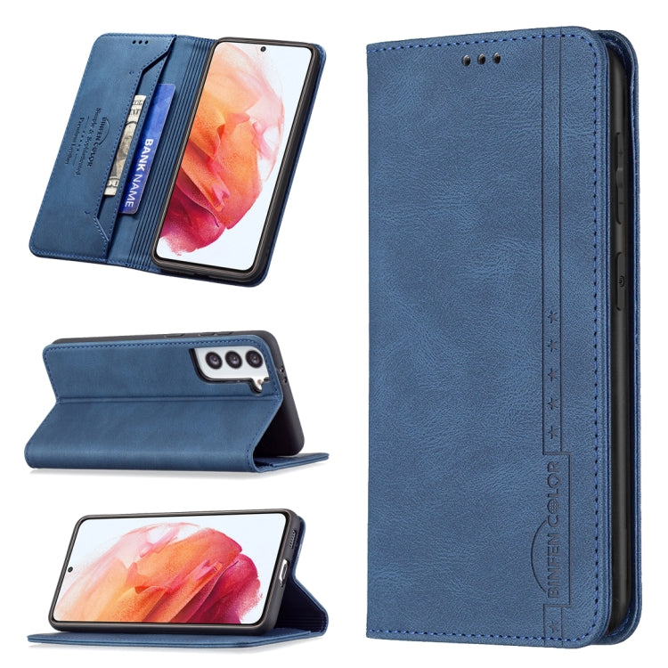 For Samsung Galaxy S21 5G Magnetic RFID Blocking Anti-Theft Leather Case with Holder & Card Slots & Wallet