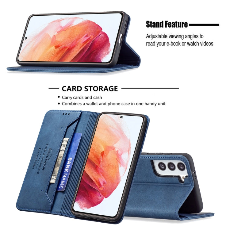 For Samsung Galaxy S21 5G Magnetic RFID Blocking Anti-Theft Leather Case with Holder & Card Slots & Wallet