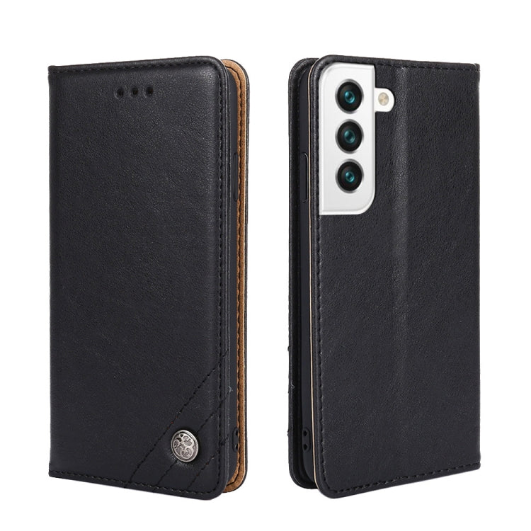 For Samsung Galaxy S22 5G Non-Magnetic Retro Texture Horizontal Flip Leather Case with Holder & Card Slots & Wallet