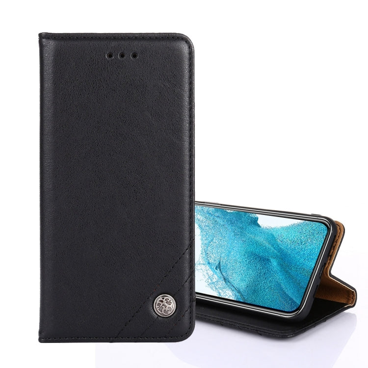 For Samsung Galaxy S22+ 5G Non-Magnetic Retro Texture Horizontal Flip Leather Case with Holder & Card Slots & Wallet