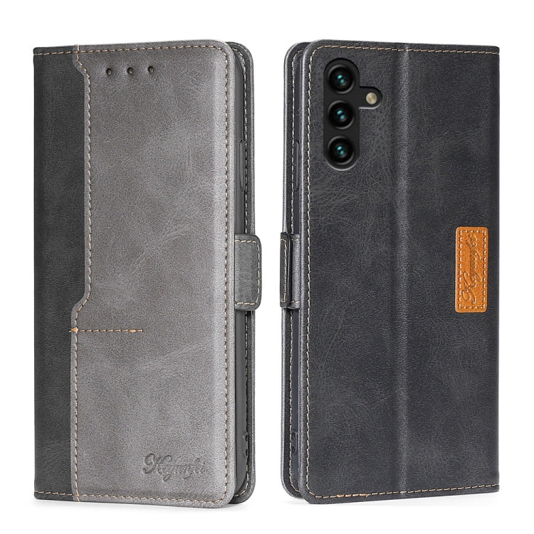 For Samsung Galaxy A13 5G Retro Texture Contrast Color Side Buckle Horizontal Flip Leather Case with Holder & Card Slots & Wallet