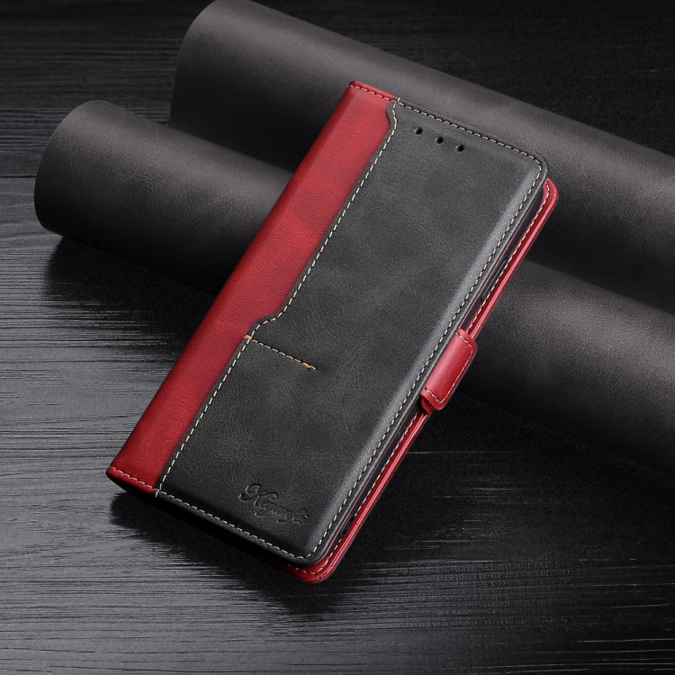 For Samsung Galaxy S22+ 5G Retro Texture Contrast Color Side Buckle Horizontal Flip Leather Case with Holder & Card Slots & Wallet