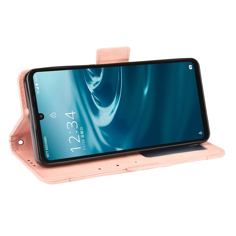 For Sharp Aquos Sense6 Skin Feel Calf Pattern Horizontal Flip Leather Case with Holder & Card Slots & Photo Frame