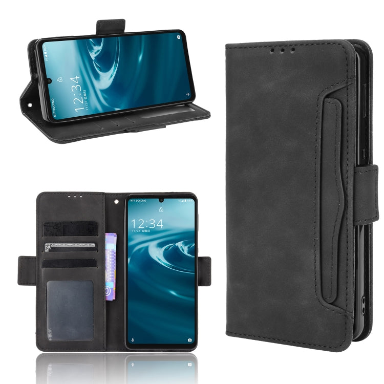 For Sharp Aquos Sense6 Skin Feel Calf Pattern Horizontal Flip Leather Case with Holder & Card Slots & Photo Frame