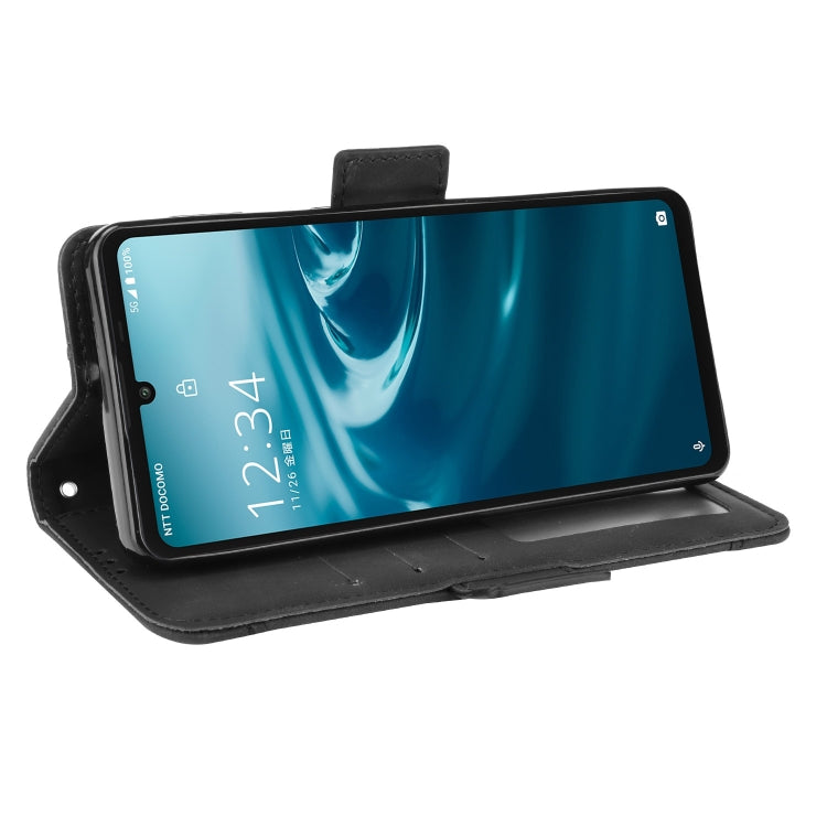 For Sharp Aquos Sense6 Skin Feel Calf Pattern Horizontal Flip Leather Case with Holder & Card Slots & Photo Frame