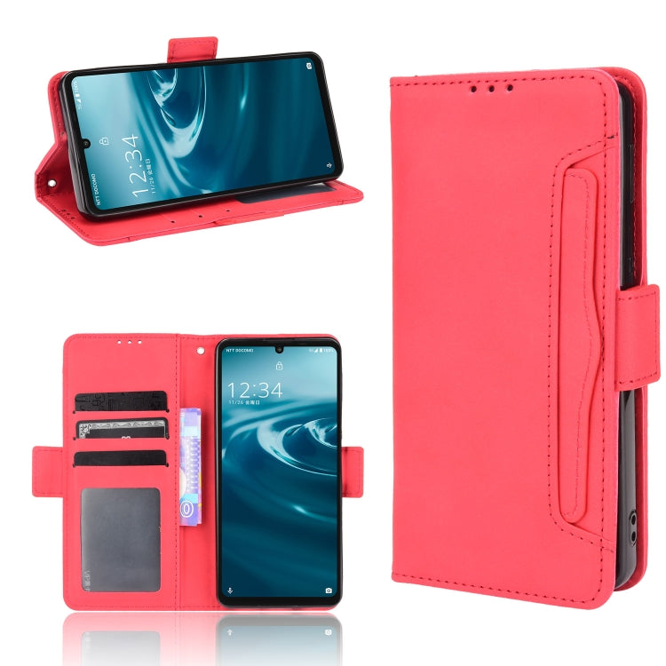 For Sharp Aquos Sense6 Skin Feel Calf Pattern Horizontal Flip Leather Case with Holder & Card Slots & Photo Frame