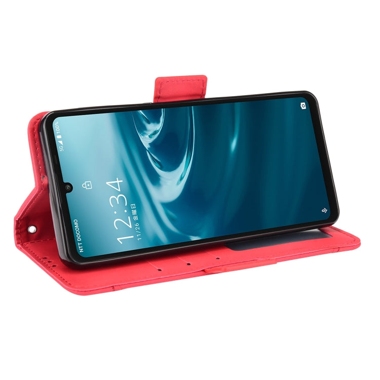 For Sharp Aquos Sense6 Skin Feel Calf Pattern Horizontal Flip Leather Case with Holder & Card Slots & Photo Frame