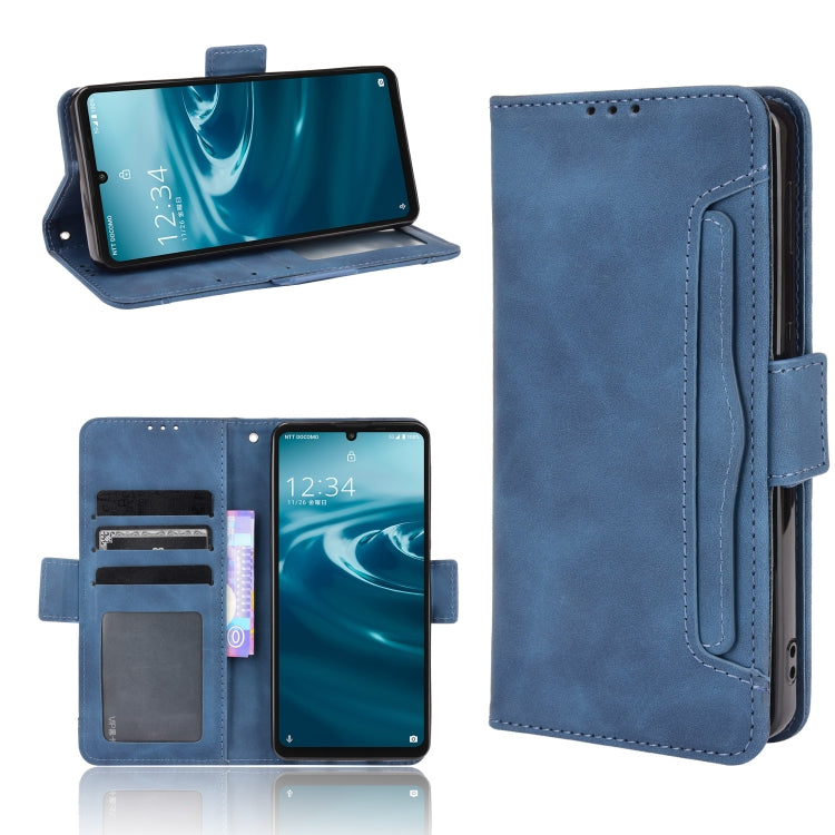For Sharp Aquos Sense6 Skin Feel Calf Pattern Horizontal Flip Leather Case with Holder & Card Slots & Photo Frame