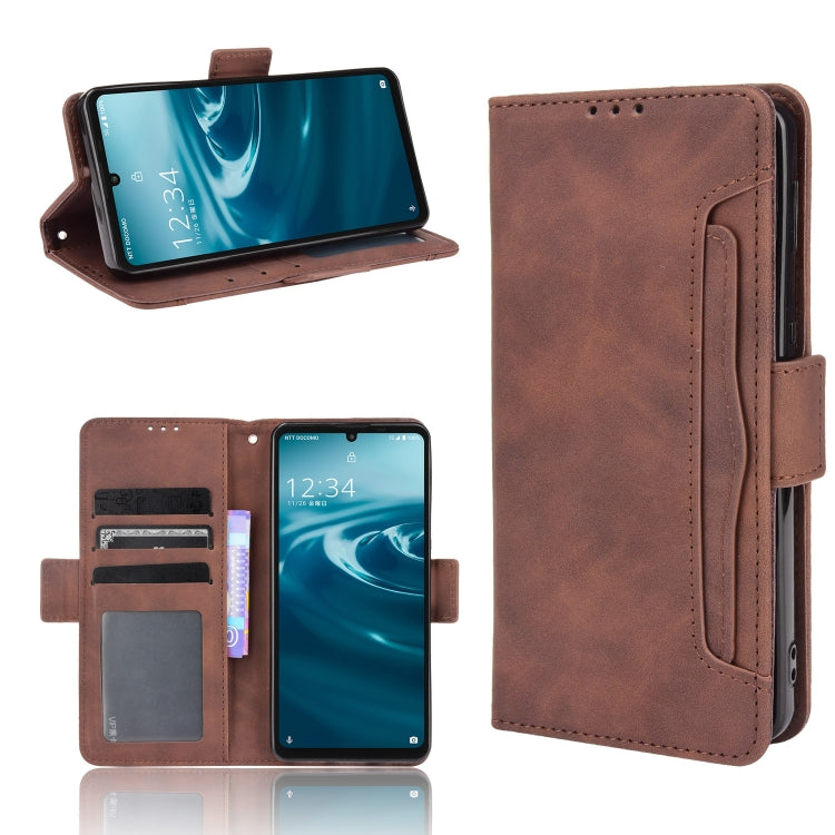 For Sharp Aquos Sense6 Skin Feel Calf Pattern Horizontal Flip Leather Case with Holder & Card Slots & Photo Frame