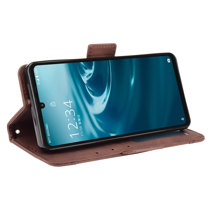 For Sharp Aquos Sense6 Skin Feel Calf Pattern Horizontal Flip Leather Case with Holder & Card Slots & Photo Frame