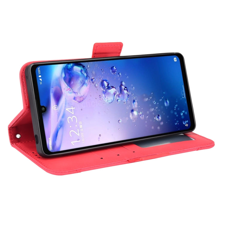 For Sharp Aquos Zero6 Skin Feel Calf Pattern Horizontal Flip Leather Case with Holder & Card Slots & Photo Frame