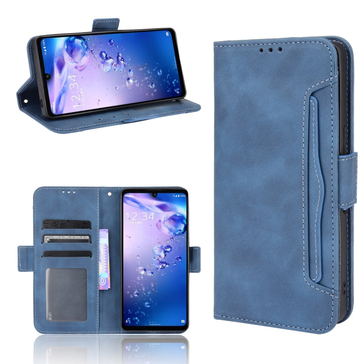 For Sharp Aquos Zero6 Skin Feel Calf Pattern Horizontal Flip Leather Case with Holder & Card Slots & Photo Frame