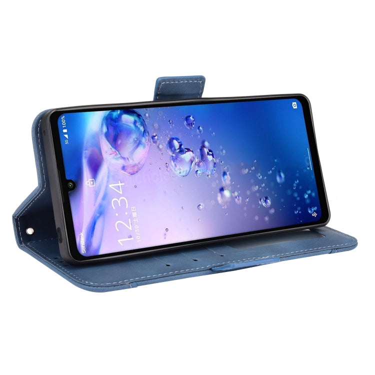 For Sharp Aquos Zero6 Skin Feel Calf Pattern Horizontal Flip Leather Case with Holder & Card Slots & Photo Frame
