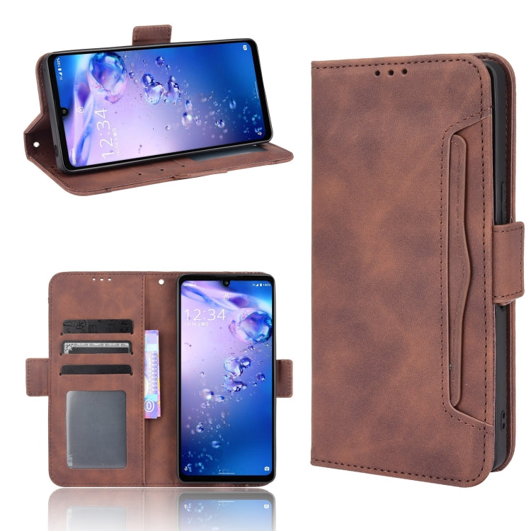 For Sharp Aquos Zero6 Skin Feel Calf Pattern Horizontal Flip Leather Case with Holder & Card Slots & Photo Frame