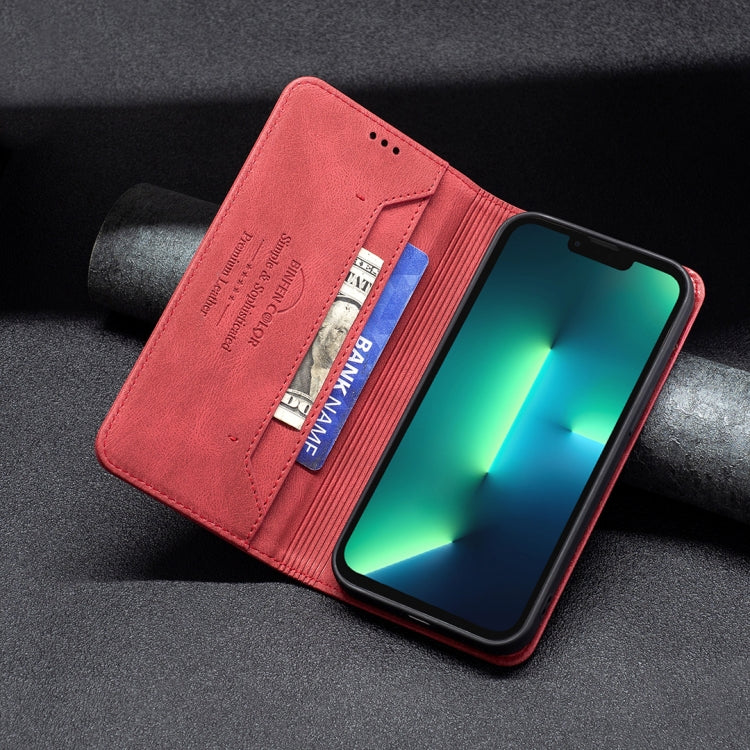For iPhone 13 Pro Magnetic RFID Blocking Anti-Theft Leather Case with Holder & Card Slots & Wallet