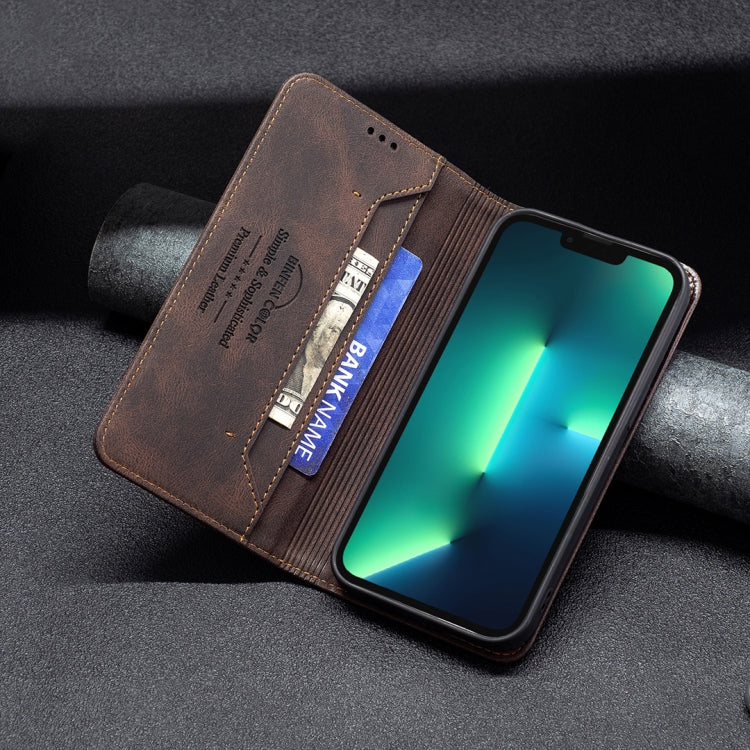 For iPhone 13 Pro Magnetic RFID Blocking Anti-Theft Leather Case with Holder & Card Slots & Wallet