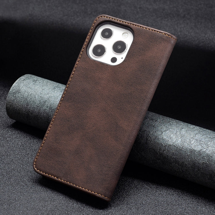 For iPhone 13 Pro Max Magnetic RFID Blocking Anti-Theft Leather Case with Holder & Card Slots & Wallet
