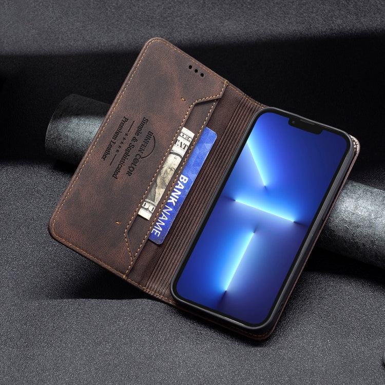 For iPhone 13 Pro Max Magnetic RFID Blocking Anti-Theft Leather Case with Holder & Card Slots & Wallet