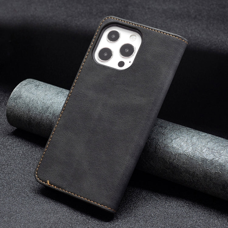 For iPhone 13 Pro Max Magnetic RFID Blocking Anti-Theft Leather Case with Holder & Card Slots & Wallet