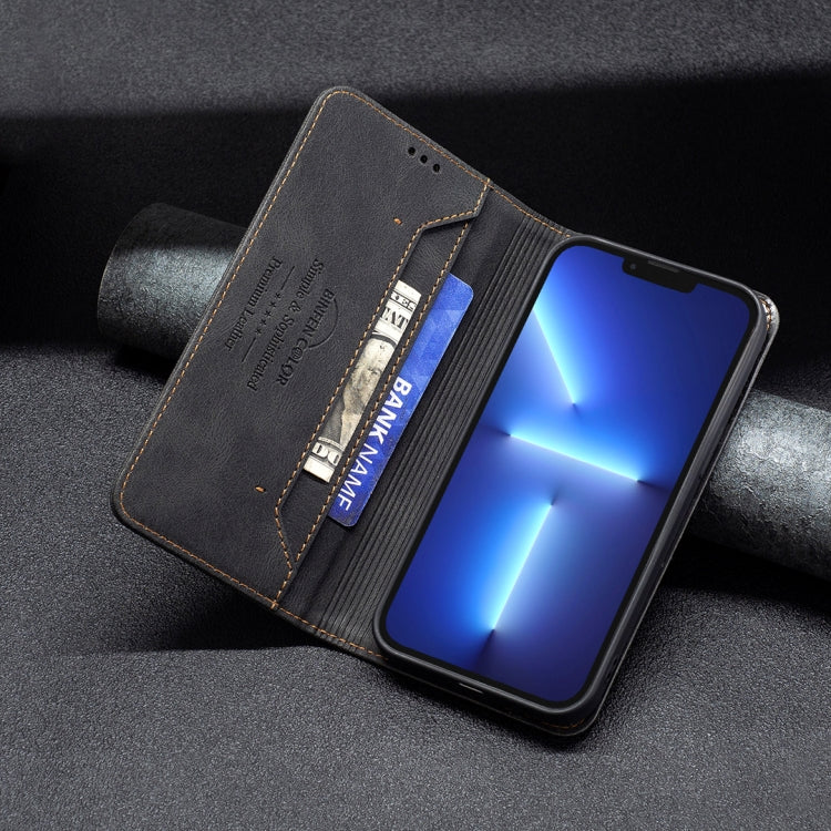 For iPhone 13 Pro Max Magnetic RFID Blocking Anti-Theft Leather Case with Holder & Card Slots & Wallet