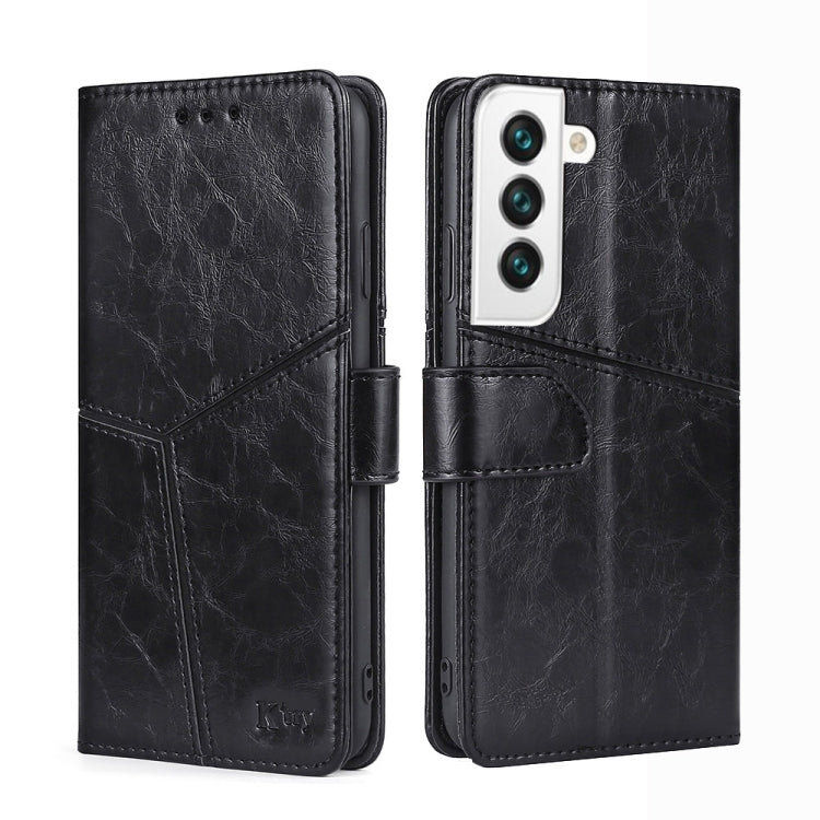 For Samsung Galaxy S22 5G Geometric Stitching Horizontal Flip Leather Case with Holder & Card Slots & Wallet