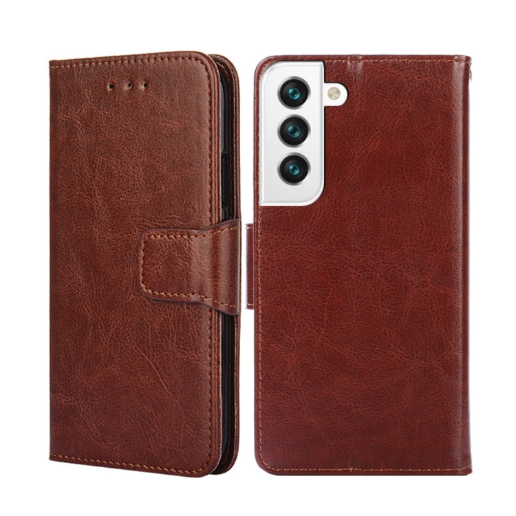 For Samsung Galaxy S22 5G Crystal Texture Horizontal Flip Leather Case with Holder & Card Slots & Wallet