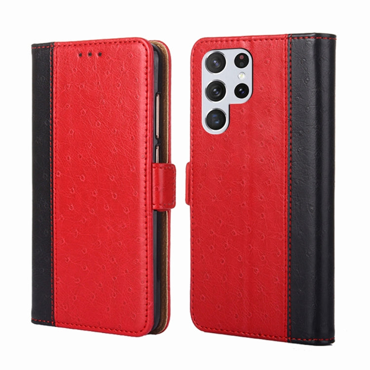 For Samsung Galaxy S22 Ultra 5G Ostrich Texture Horizontal Flip Leather Case with Holder & Card Slots & Wallet