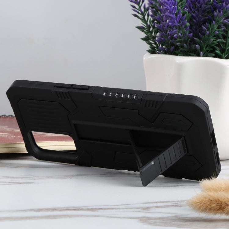 For OPPO Reno6 Vanguard Warrior All Inclusive Double-color Shockproof TPU + PC Protective Case with Holder