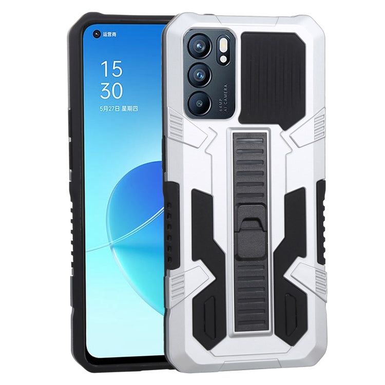For OPPO Reno6 Vanguard Warrior All Inclusive Double-color Shockproof TPU + PC Protective Case with Holder