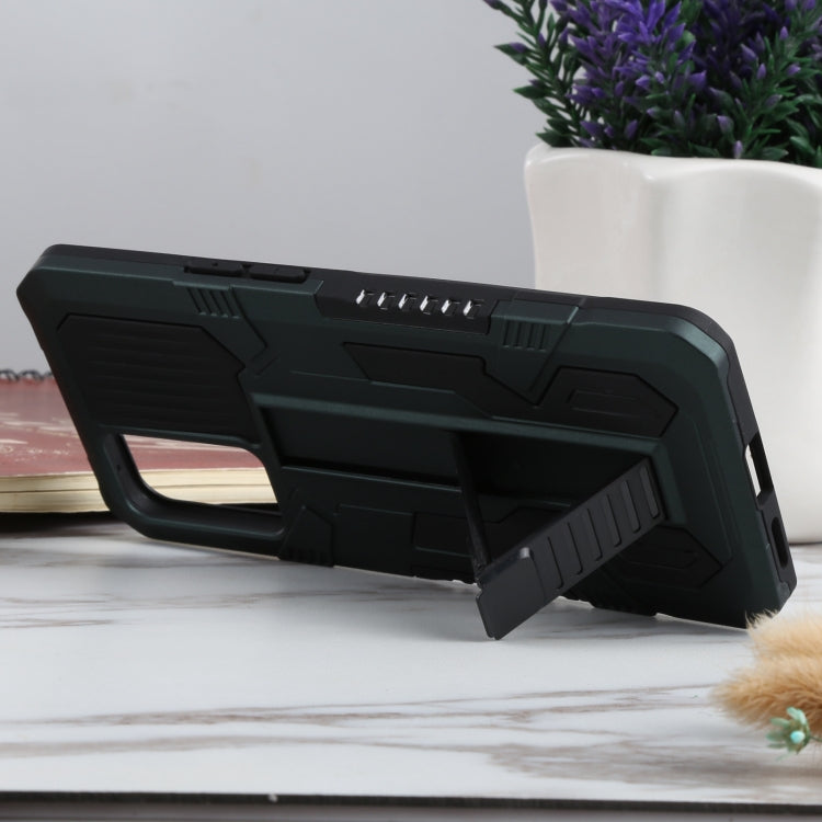 For OPPO Reno6 Vanguard Warrior All Inclusive Double-color Shockproof TPU + PC Protective Case with Holder