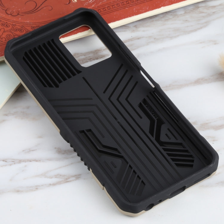 For vivo Y21s / Y33s / Y21 Vanguard Warrior All Inclusive Double-color Shockproof TPU + PC Protective Case with Holder