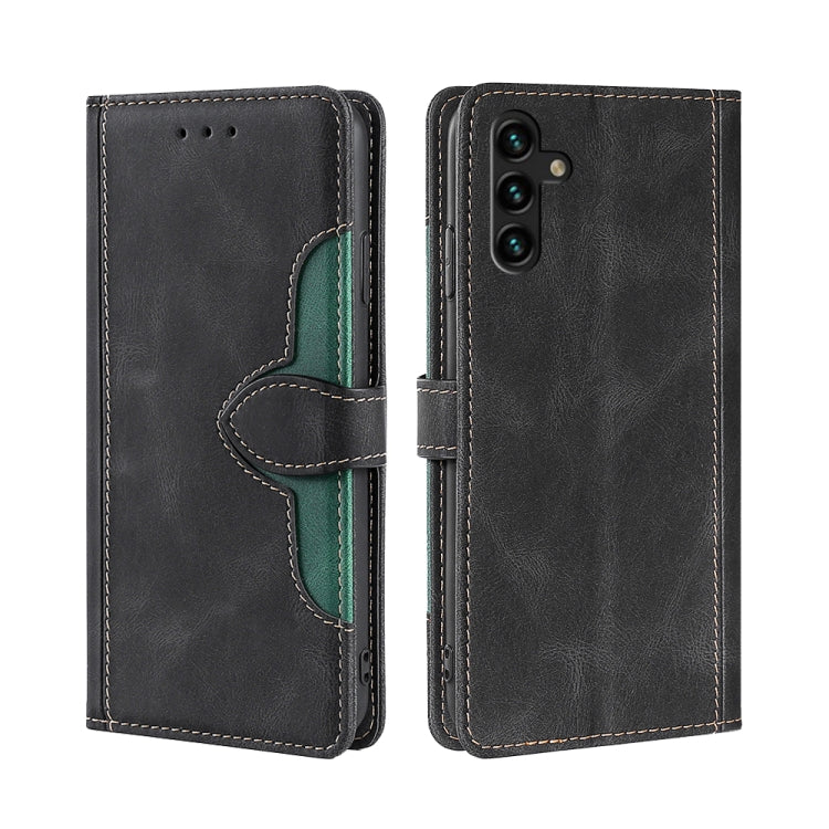 For Samsung Galaxy A13 5G Skin Feel Straw Hat Horizontal Flip Leather Case with Holder & Card Slots