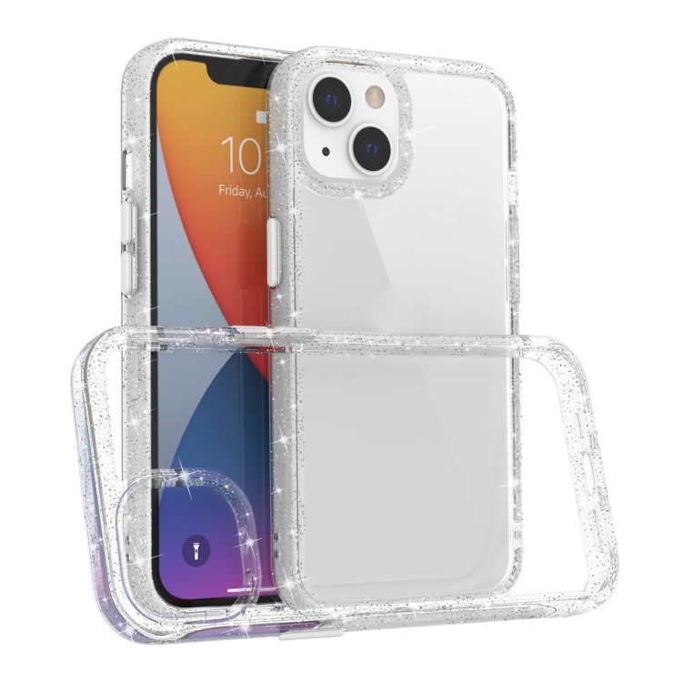 For iPhone 13 Kingsteel Wolf Glass Glitter Protective Case