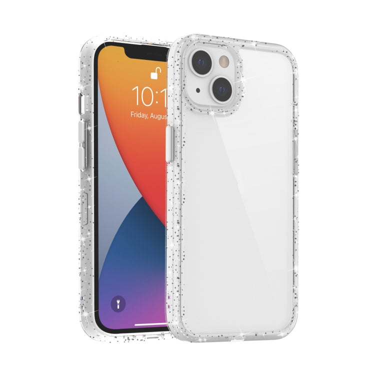 For iPhone 13 Kingsteel Wolf Glass Glitter Protective Case