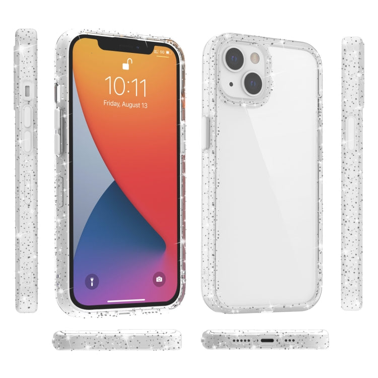 For iPhone 13 Kingsteel Wolf Glass Glitter Protective Case