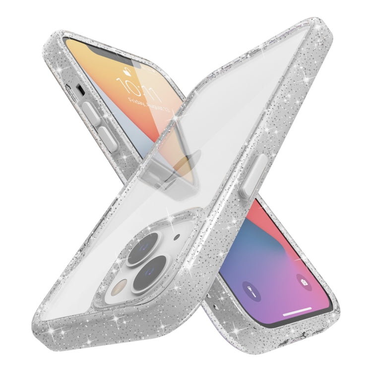 For iPhone 13 Kingsteel Wolf Glass Glitter Protective Case