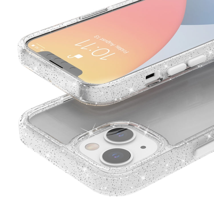 For iPhone 13 Kingsteel Wolf Glass Glitter Protective Case