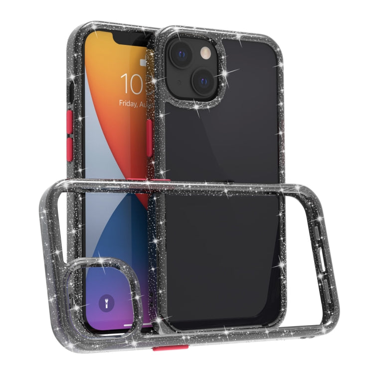 For iPhone 13 Kingsteel Wolf Glass Glitter Protective Case