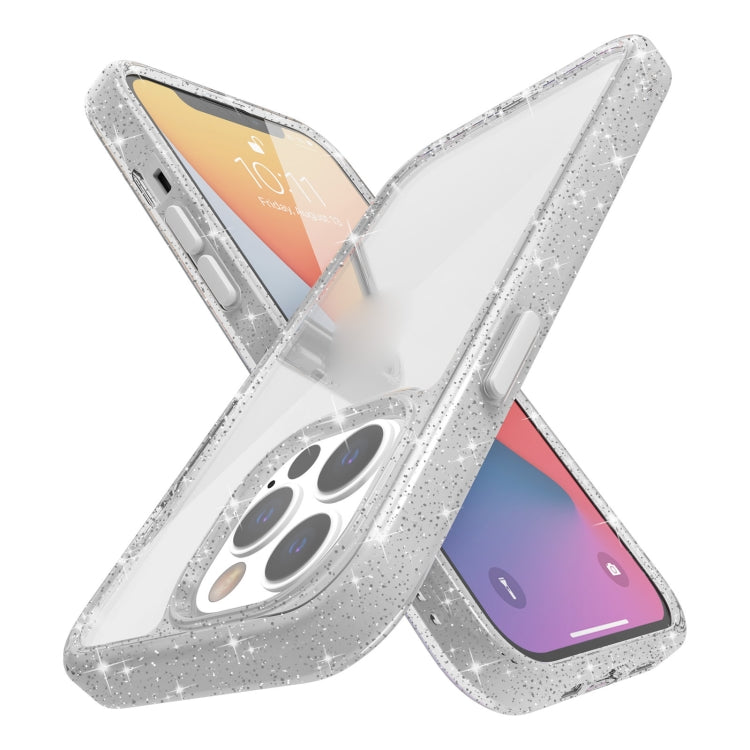 For iPhone 13 Pro Kingsteel Wolf Glass Glitter Protective Case