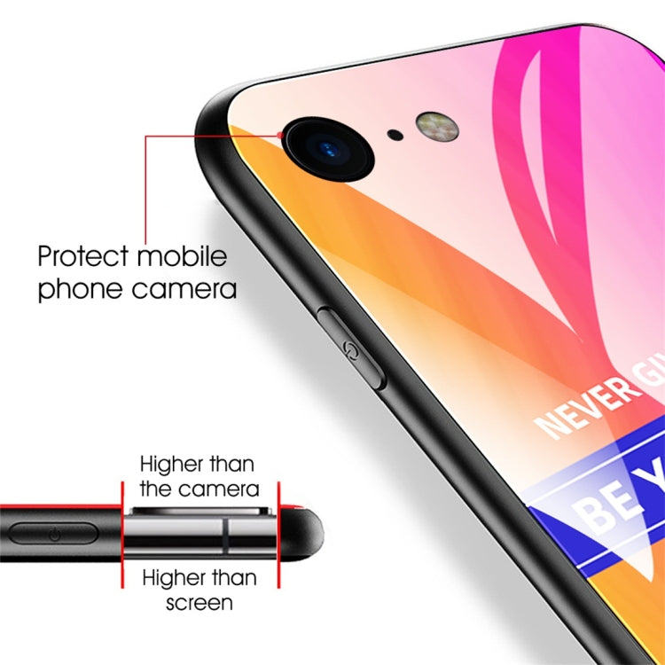 For iPhone 7 / 8 Shockproof PC + TPU + Glass Protective Case