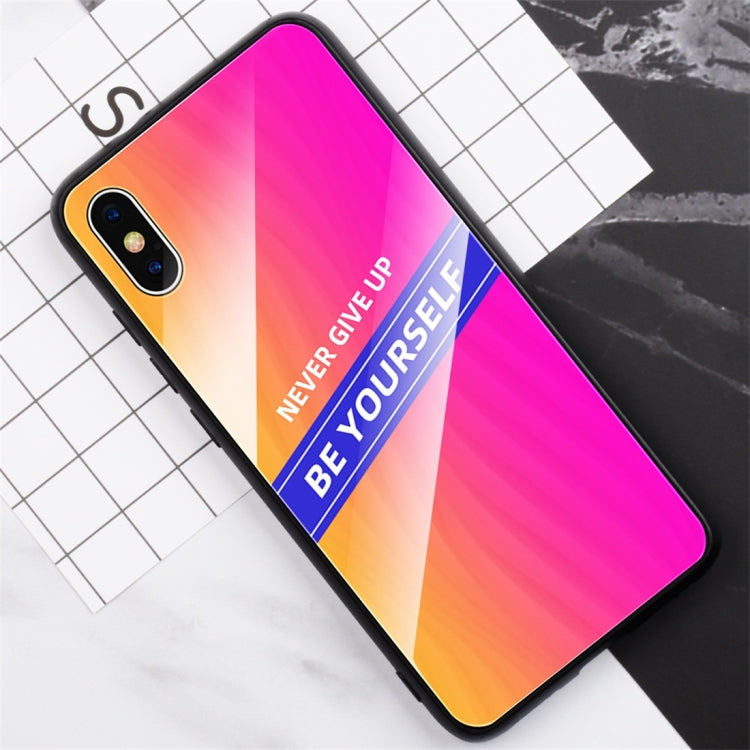 For iPhone X / XS Shockproof PC + TPU + Glass Protective Case