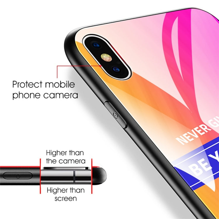 For iPhone XS Max Shockproof PC + TPU + Glass Protective Case