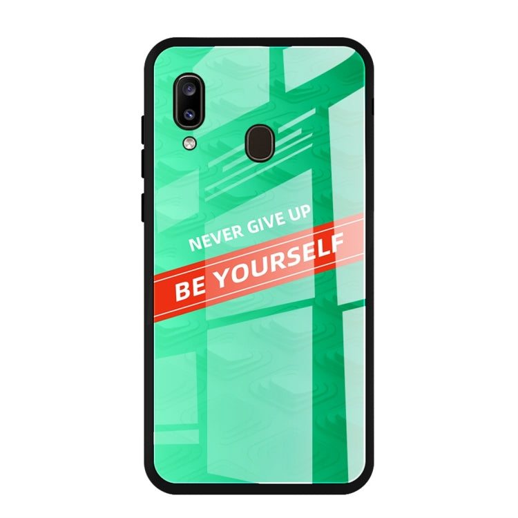 For Galaxy A20 Shockproof PC + TPU + Glass Protective Case