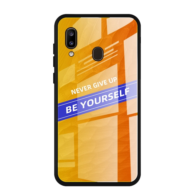 For Galaxy A20 Shockproof PC + TPU + Glass Protective Case