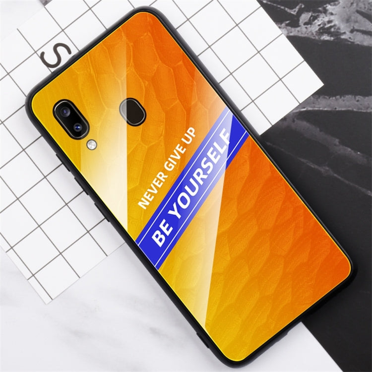 For Galaxy A20 Shockproof PC + TPU + Glass Protective Case