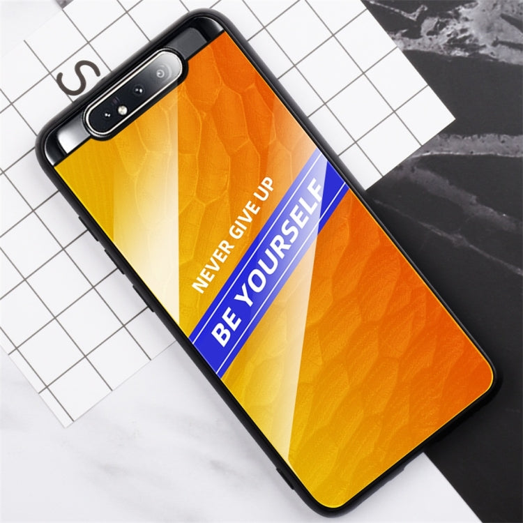 For Galaxy A80 / A90 Shockproof PC + TPU + Glass Protective Case